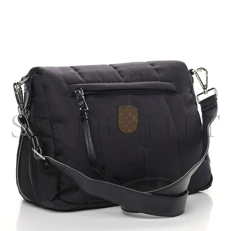 PRADA TESSUTO NYLON BOMBER MESSENGER BLACK 1BH618 (27*23*10cm) 